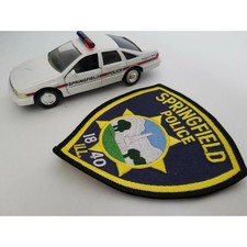 Roadchamps 1:43 Diecast Police Cruiser and Agency Police Patch (Springfield, IL)