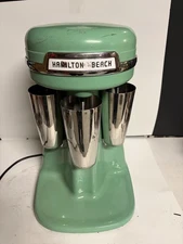 Vintage Hamilton Beach Jadeite Triple 3 Head Milkshake Malt Maker Machine #940