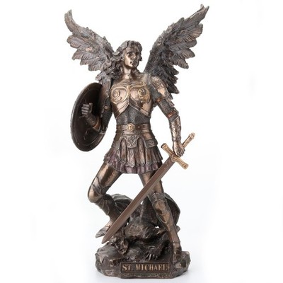 Veronese Design 12 1/2 Inch Archangel Saint Michael Statue Cold Cast Resin Br...