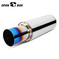 Open-box2.25 Inlet 3 Outlet Steel Car Exhaust Muffler Round Blue Burnt Tip Open-box2.25 Inlet 3 Outlet Steel Car Exhaust Muffler Round Blue Burnt Tip
