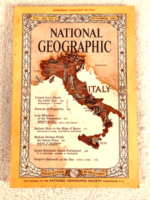 National Geographic November 1961 United Italy 100th Year Pompeians