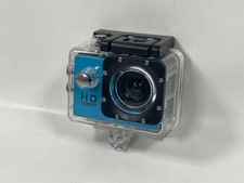 HD 1080p Waterproof Underwater Blue Action Camera with Protective Case; Works 