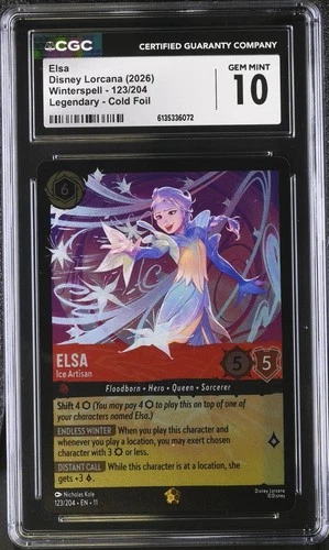 CGC 10 Lorcana Winterspell - 123/204 Elsa - Ice Artisan - Legendary Cold Foil