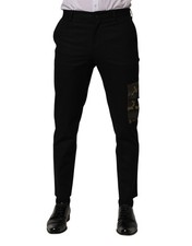 Dolce & Gabbana Black Cotton Skinny Dress Cargo Trouser Men's Pants Authentic