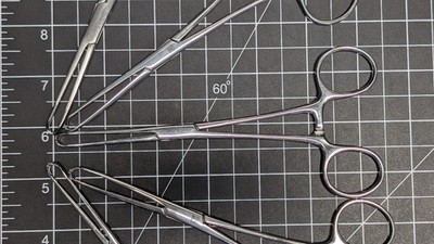 5x Integra Jarit 135-130 Allis-Adair Tissue Forceps 9 x 10 Teeth Straight 6-3/8''