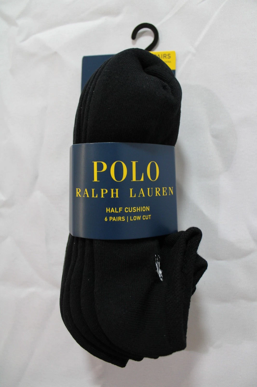 Polo Ralph Lauren Women's Half Cushion Low Cut 6 Pack Socks BM7 Black Size: 9-11