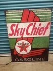 Vintage Tin Texaco Sky Chief Gasoline Sign 30“ X 40“ 1940's Reproduction