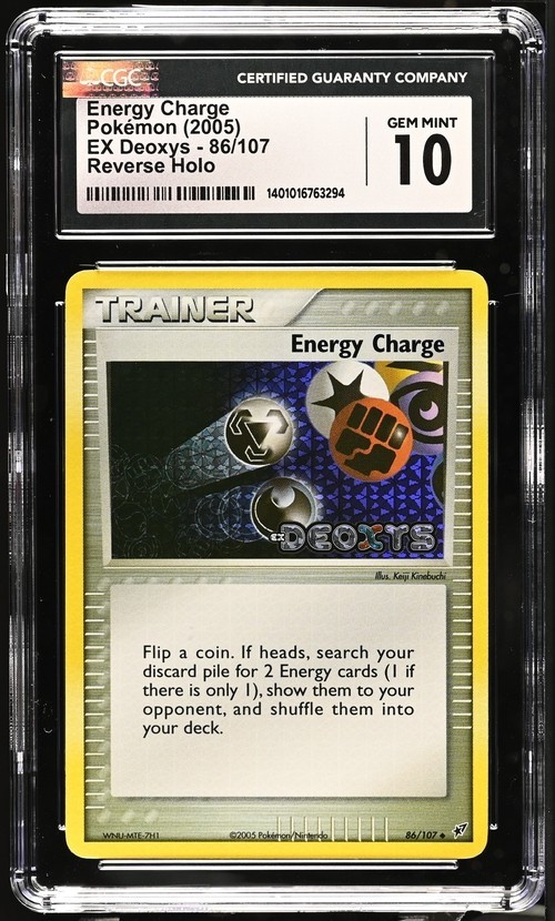 CGC 10 GEM MINT Energy Charge 86/107 Reverse Holo 2005 POKEMON EX DEOXYS Pop 10