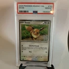 PSA 10 2025 Pokemon Holiday Calendar #133 EEVEE Cosmo Holo Stamped Snowflake