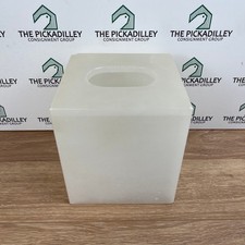 White Alabaster Stone Tissue Box Cover Square...