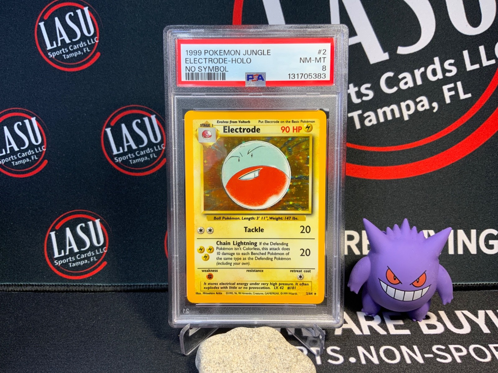 1999 Jungle Electrode Holo No Symbol #2 Holo PSA 8