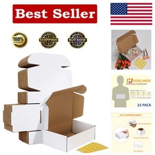 Versatile Shipping  Storage Solution - 25 White Cardboard Boxes 9x6x3 inches