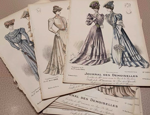 15 Antique JOURNAL DES DEMOISELLES French VICTORIAN Fashion PRINTS 1901-1905