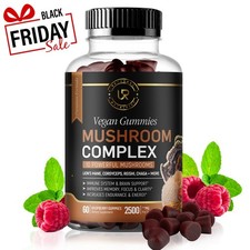 Mushroom Extract Complex Gummies Lions Mane Chaga Reishi Focus Memory Immunity
