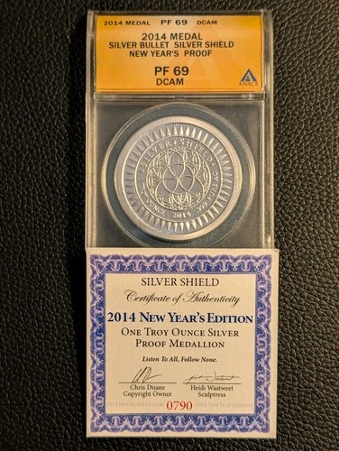 2013/2014 Silver Shield New Years Proof Slabbed ANACS PF69