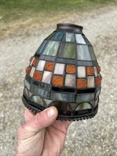 Tiffany & Co. Stained Glass Lampshade 6 H x 8.5 W 2 Separate Pieces