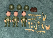 Vintage Lot Of 3 1965 Remco Lil Joe Soldiers and accessories