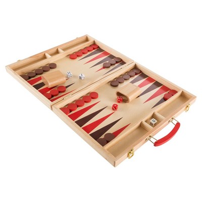 Wood Backgammon Board Game Set Folding Portable