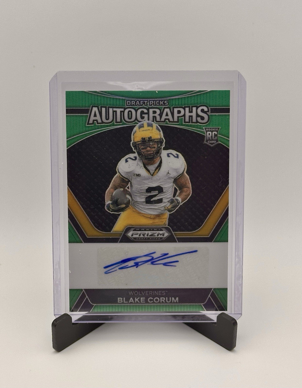 2024 Panini Draft Picks Autographs Blake Corum Green Prizm (RC) - Wolverines