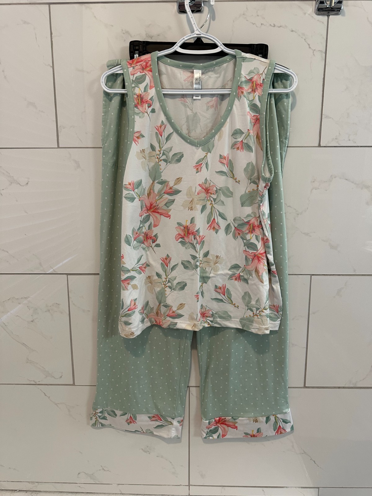 Flora Nikrooz Floral Lounge Set Women’s Large Quilt Print Pajama Set Sleeveless