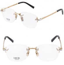 CHRISTIAN DIOR HOMME CD DIAMONDO S5U Gold Titanium Eyeglasses DM50074U DIAMOND