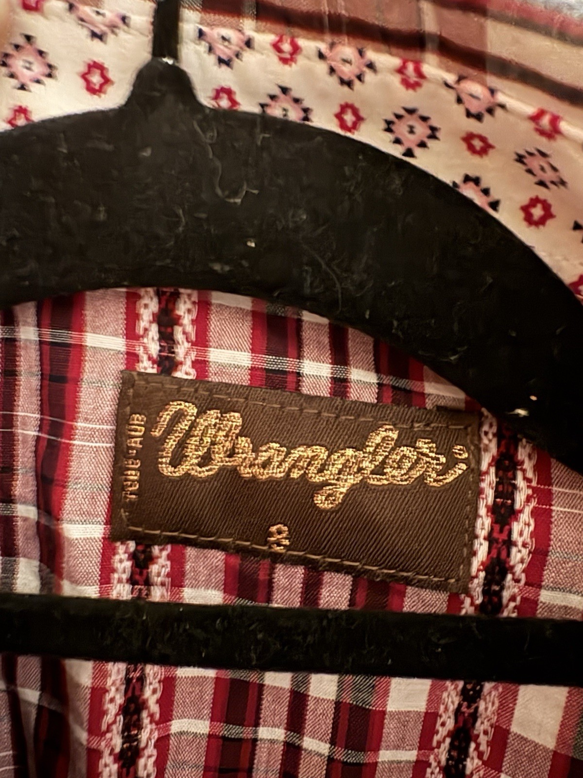 Wrangler Womens Small Pink Western Check Shirt Long Sleeve Pearl Snap Button Up thumbnail 3