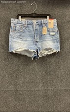 Levi's Women's 501 Original Shorts Light Wash High Rise Distressed Cut Off NWT