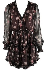 LOVESHACKFANCY BLACK SILK MINI DRESS MEDIUM