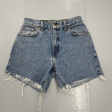 Vintage 90s Levi's 550 Blue Denim Cut Off Shorts 26x5 1990s