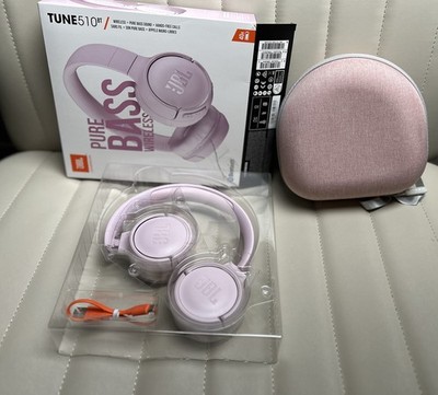 JBL Tune 510BT Bluetooth Headphones - Rose + Pink Carry Case Bundle