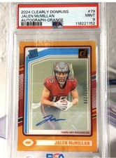 2024 Clearly Donruss Jalen McMillan Rated Rookie Orange Auto /249 Buccaneers 