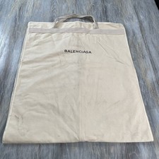 Balenciaga Logo Canvas Garment Storage Dust Travel Bag Tan Zip Snap Button 54  