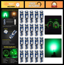 20 Pack T5 Led Dashboard Bulbs 3030 Chipsets Green Interior Lights 74 37 27 1