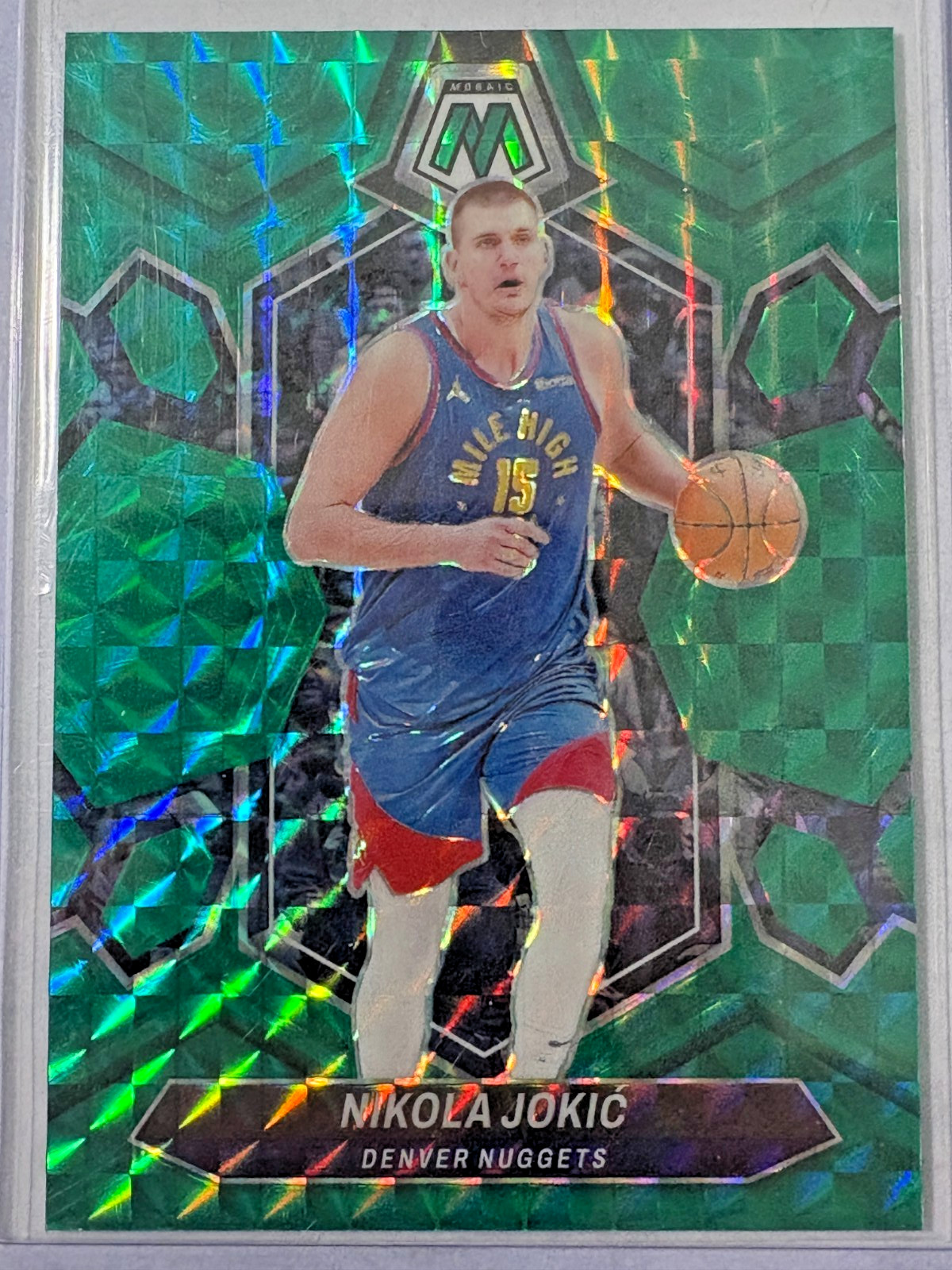 Nikola Jokic 2023-24 Panini Mosaic Mosaic Teal #47 Denver Nuggests 44/75