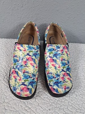 KLOGS Naples Women's Slip Resistant Comfort Clogs Floral Abstract Color Size 10M