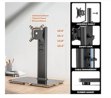 Hemudu Computer Monitor Stand For 13-32” Up To 77 Lbs Rotating Tilt HT05B-001