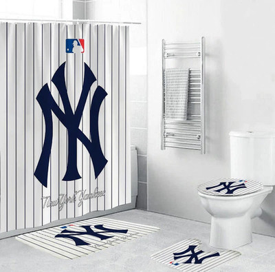 Baseball Team Flag Sport Shower Curtain Bathrom set