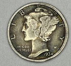 1934-D Mercury Dime 90% Silver Denver XF EF Extra Fine