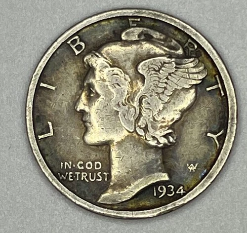 1934-D Mercury Dime 90% Silver Denver XF EF Extra Fine