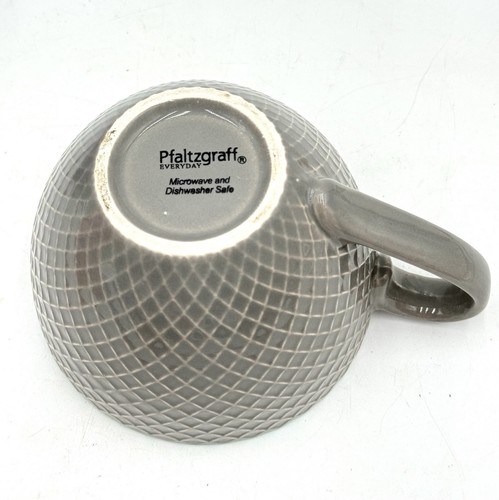 Pfaltzgraff Everyday Textured Mug Lot of 2 Starburst Flower & Chevron Zigzag - Picture 7 of 18