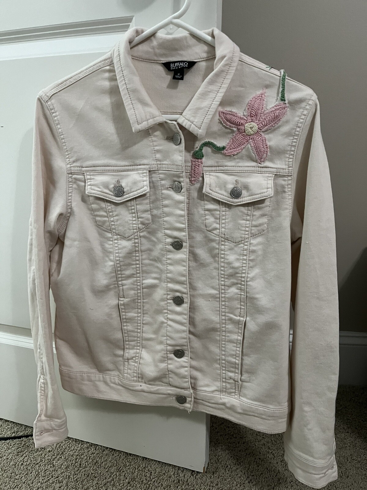 Patchwork Women’s Light Pink Jean Jacket Vintage … - image 2
