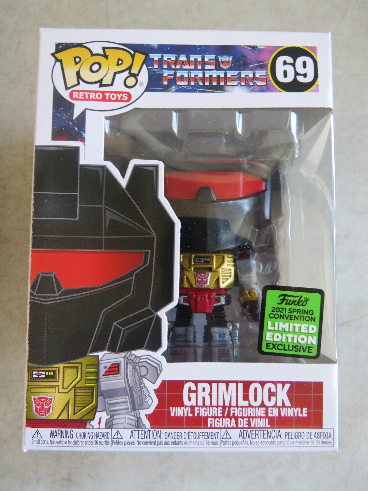Mib Funko Pop Transformers #69 Grimlock 2021 Convention Exclusive Vinyl Figure
