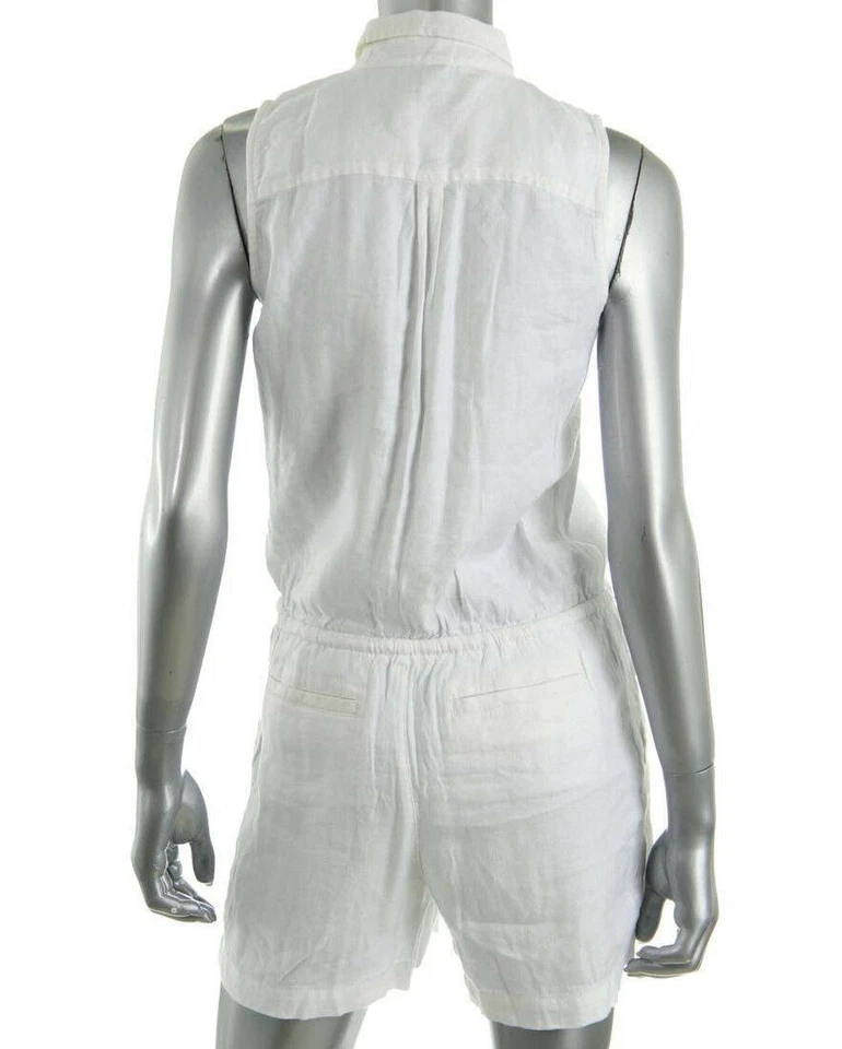Mono Ralph Lauren Mameluco Blanco Sin Mangas Mezcla de Lino Talla AU16P US12P  Foto 2 de 2