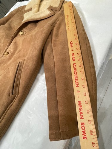 Sawyer of Napa Vintage Rancher Brown Shearling & Suede Coat Men's 40 Original - Picture 14 of 23