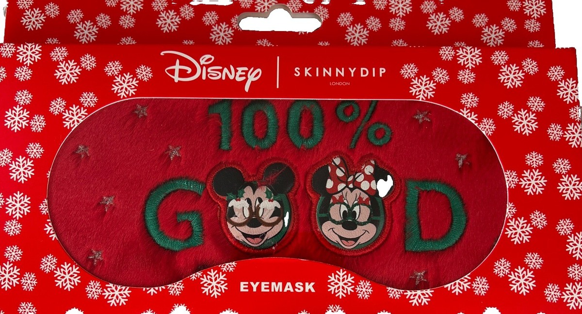 Skinny Dip Disney Minnie Mickey Mouse 100% Good Red Plush Themed Eye  Mask