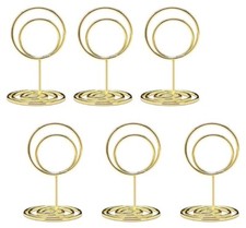 20 PACK Mini 3.35" Gold Table Place Card Holders, Price Photo Note Number Stand