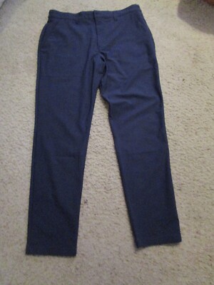 Men's TRUWEAR Prodigy Dress Pants NEW Navy Blue Slim Fit Poly 34x32