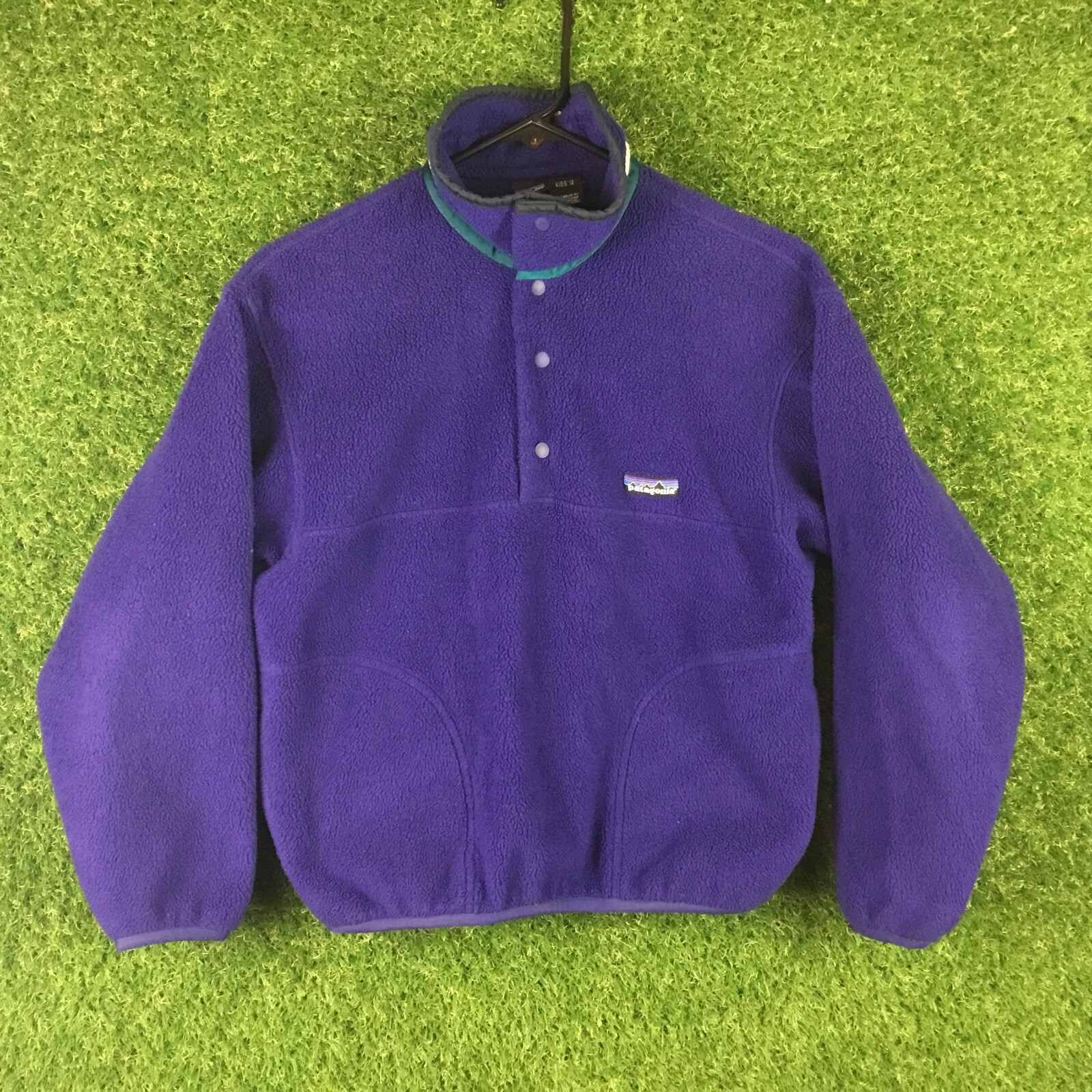 Vintage Patagonia Synchilla Purple Fleece Snap-T Pullover Kids Size 12