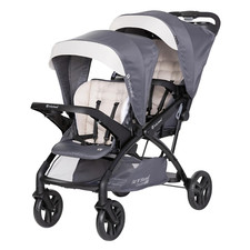 Sit N' Stand Tandem Double Stroller with Safety Harness Storage - Magnolia