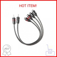 ROCKRIX 1ft RCA 1 Male to 2 Female Audio Speaker Y Adapter Splitter Cable 2 Pac